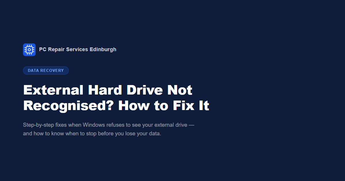 External Hard Drive Not Recognised? How to Fix It