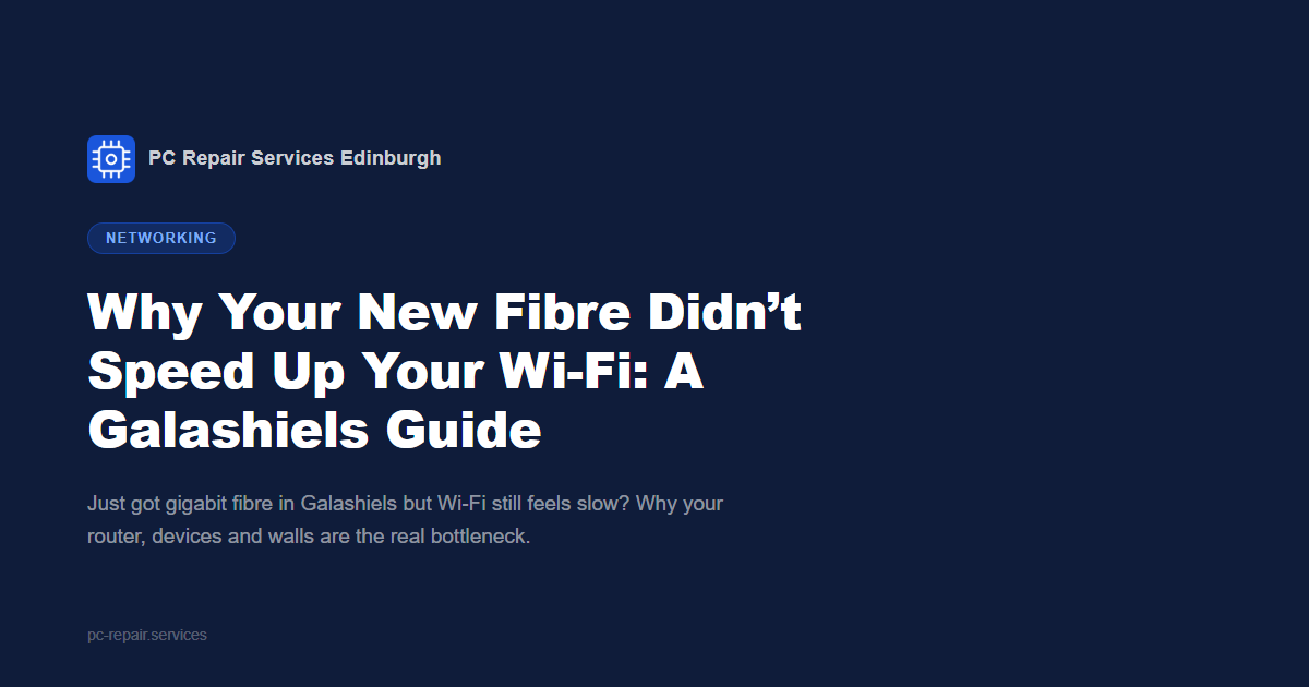 Why Your New Fibre Didn't Speed Up Your Wi-Fi: A Galashiels Guide