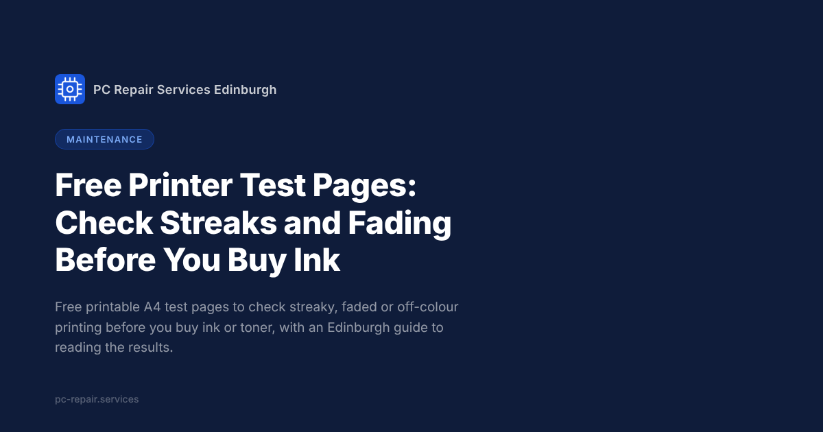 Free printer test pages: a printer guide from PC Repair Services Edinburgh