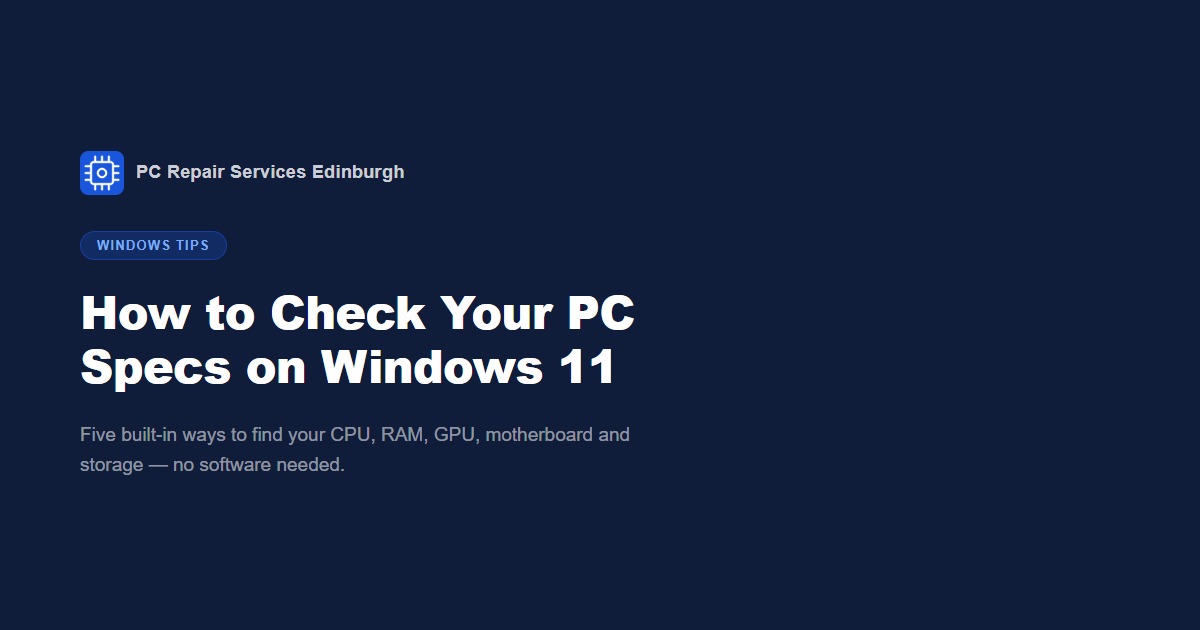 How to Check Your PC Specs on Windows 11
