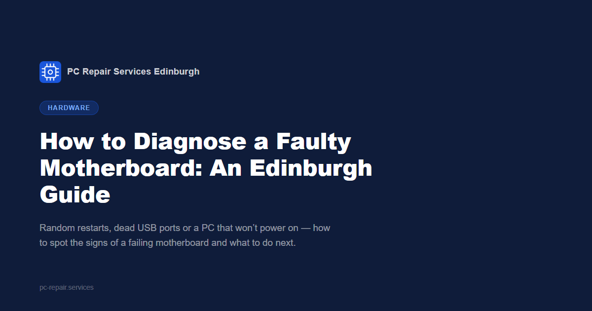 How to Diagnose a Faulty Motherboard: An Edinburgh Guide