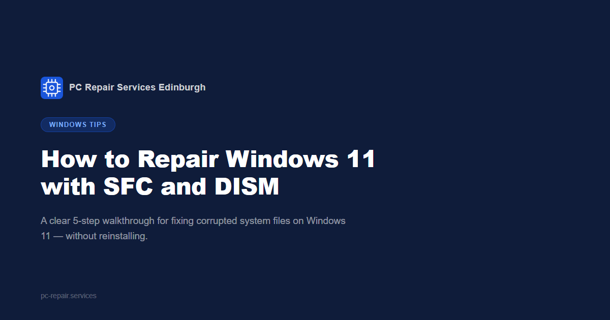 How to Repair Windows 11 with SFC and DISM Commands