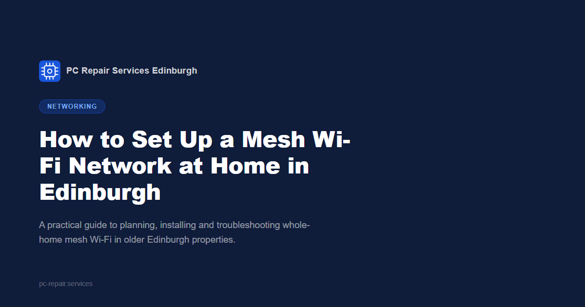 How to Set Up a Mesh Wi-Fi Network at Home in Edinburgh