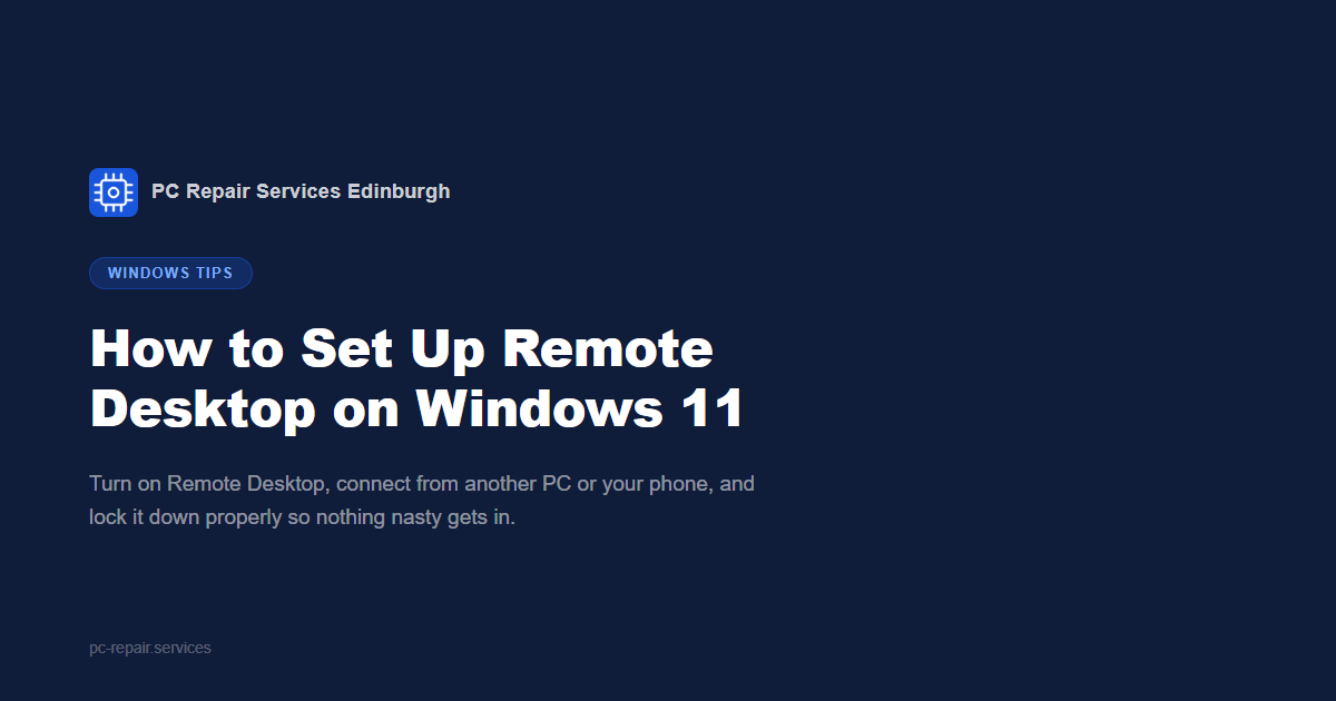 How to Set Up Remote Desktop on Windows 11