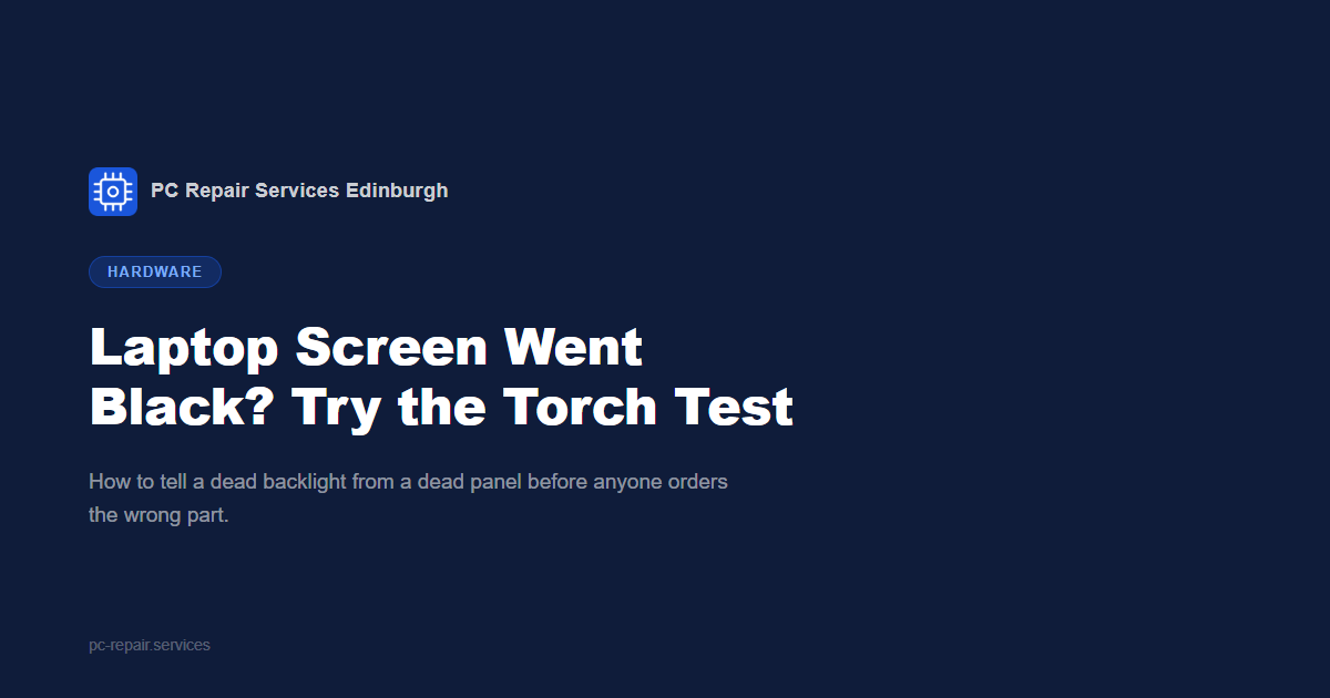 Laptop Screen Went Black &mdash; The Torch Test, an Edinburgh City Centre Hardware Guide