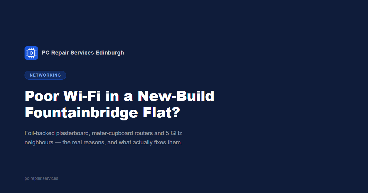 Why Your New-Build Fountainbridge Flat Has Poor Wi-Fi (And What Actually Fixes It)