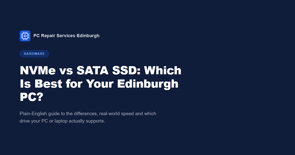 NVMe vs SATA SSD: Which Is Best for Your Edinburgh PC?