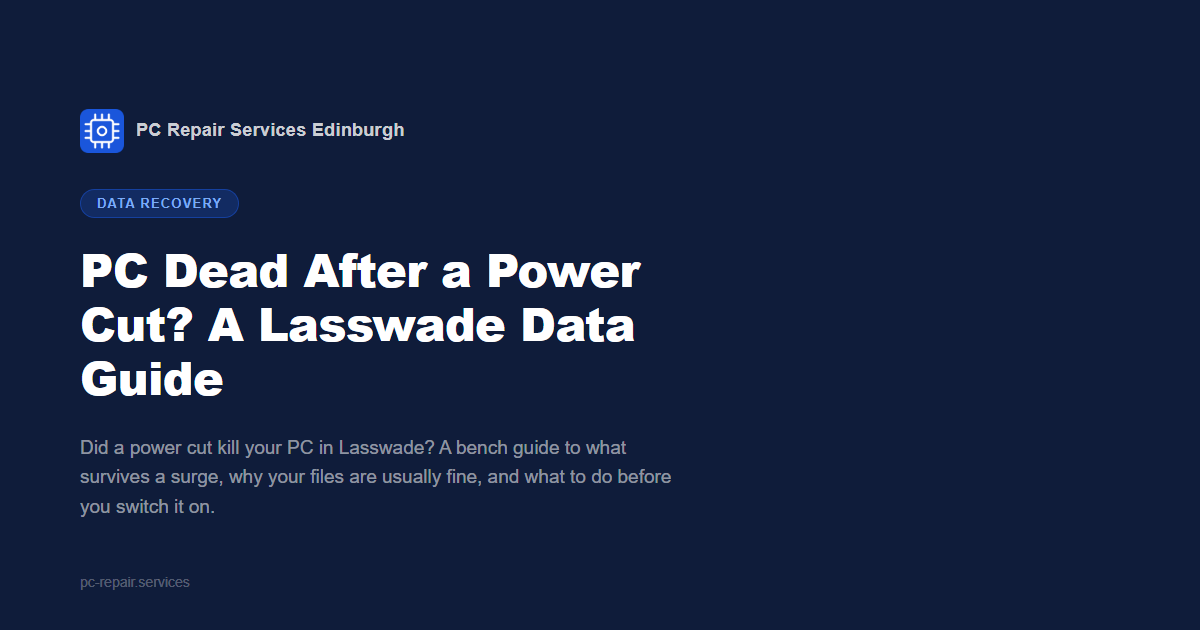 PC dead after a power cut? A Lasswade data guide from PC Repair Services