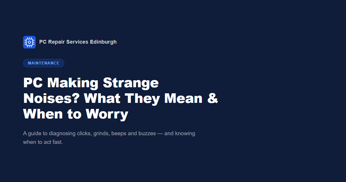 PC Making Strange Noises? What They Mean & When to Worry
