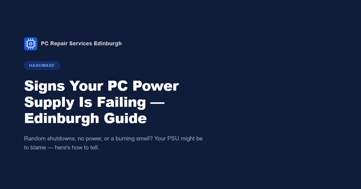 Signs Your PC Power Supply Is Failing — Edinburgh Guide