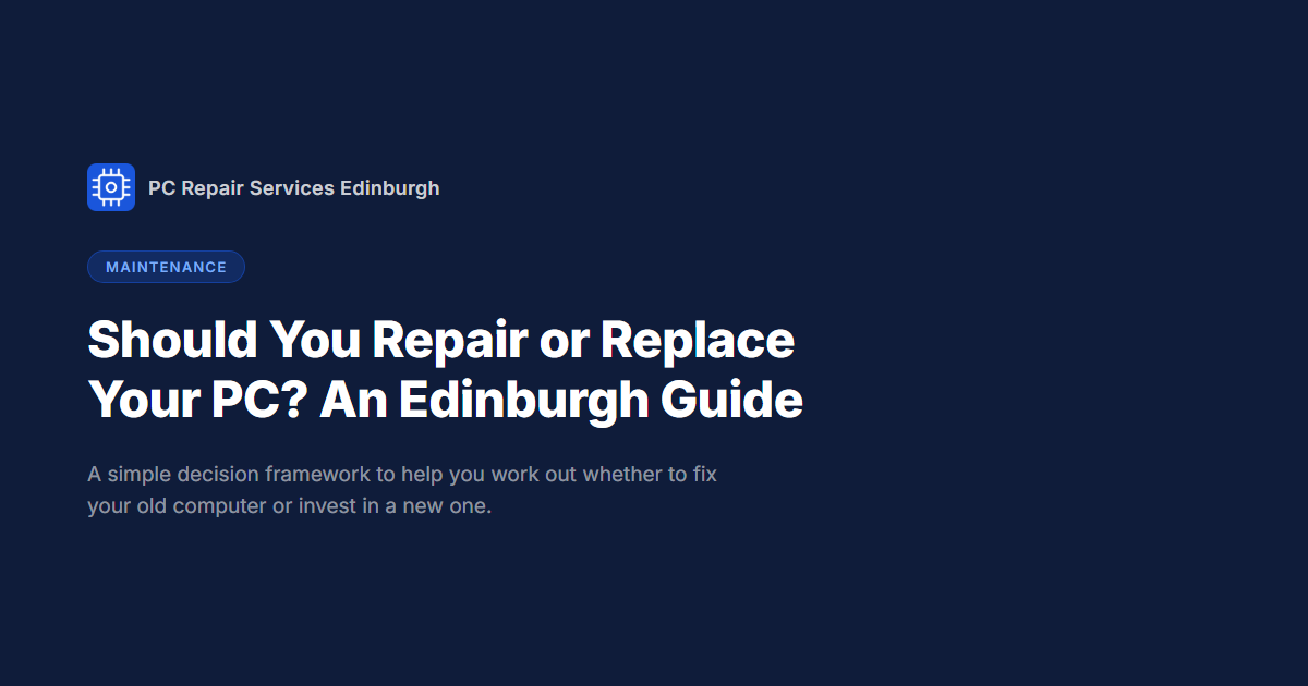 Should You Repair or Replace Your PC? An Edinburgh Guide