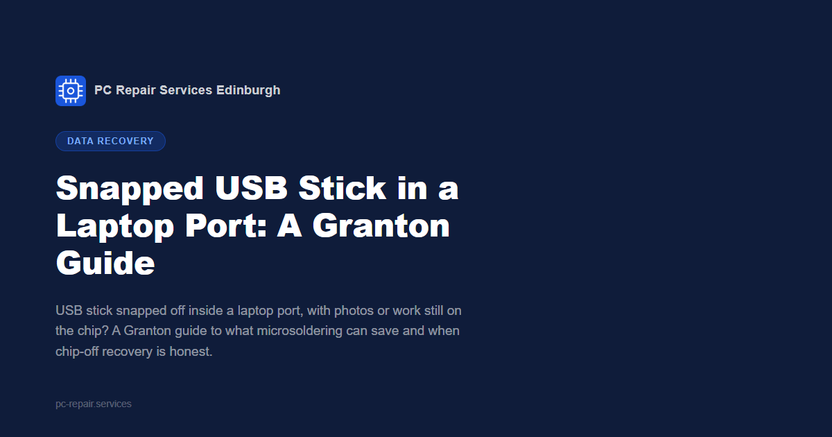 Snapped USB stick data recovery in Granton, a bench guide from PC Repair Services