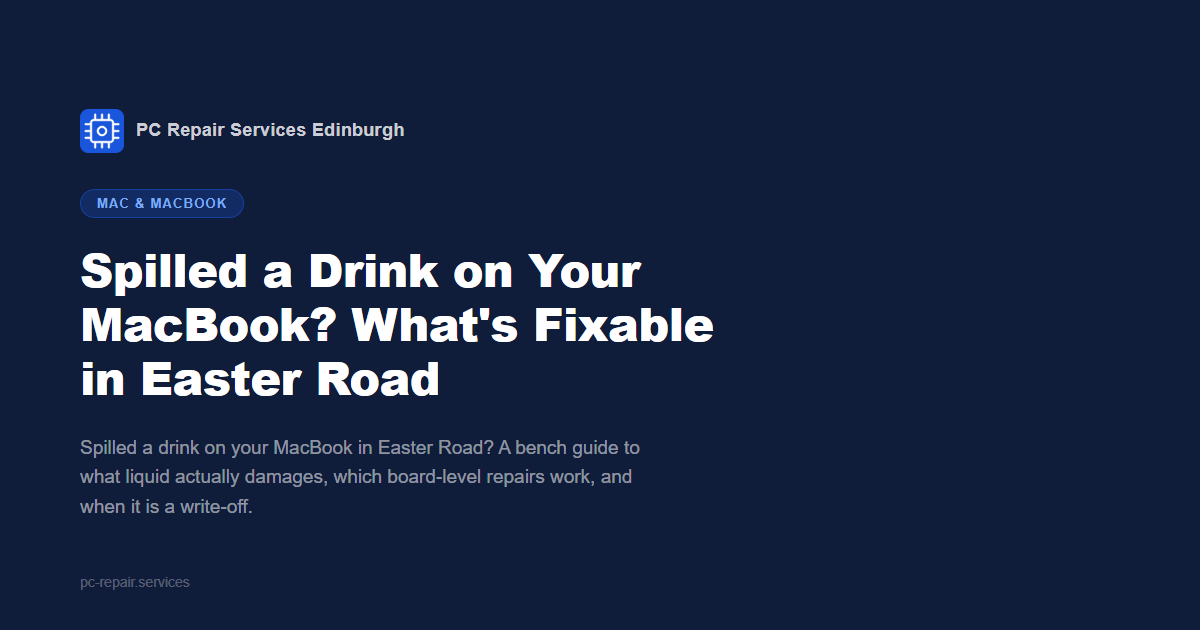 Spilled a drink on your MacBook: what's fixable, an Easter Road guide from PC Repair Services