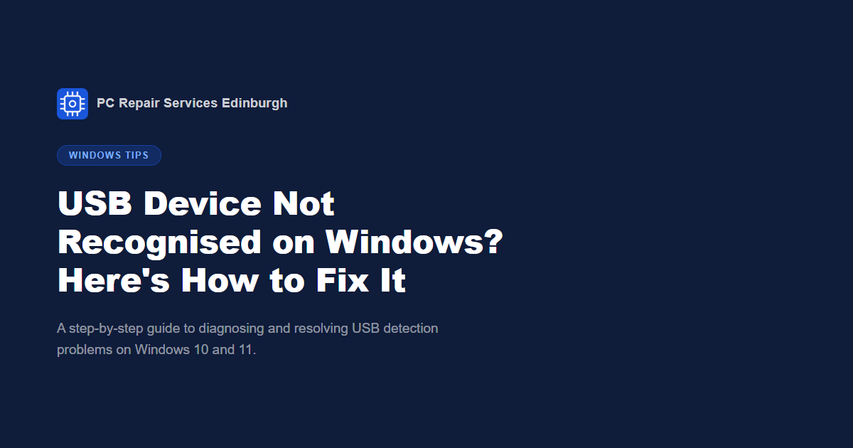 USB Device Not Recognised on Windows? Here's How to Fix It